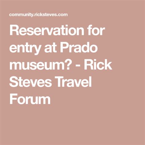 buy advance ticekts to el prado|rick steves prado tickets.